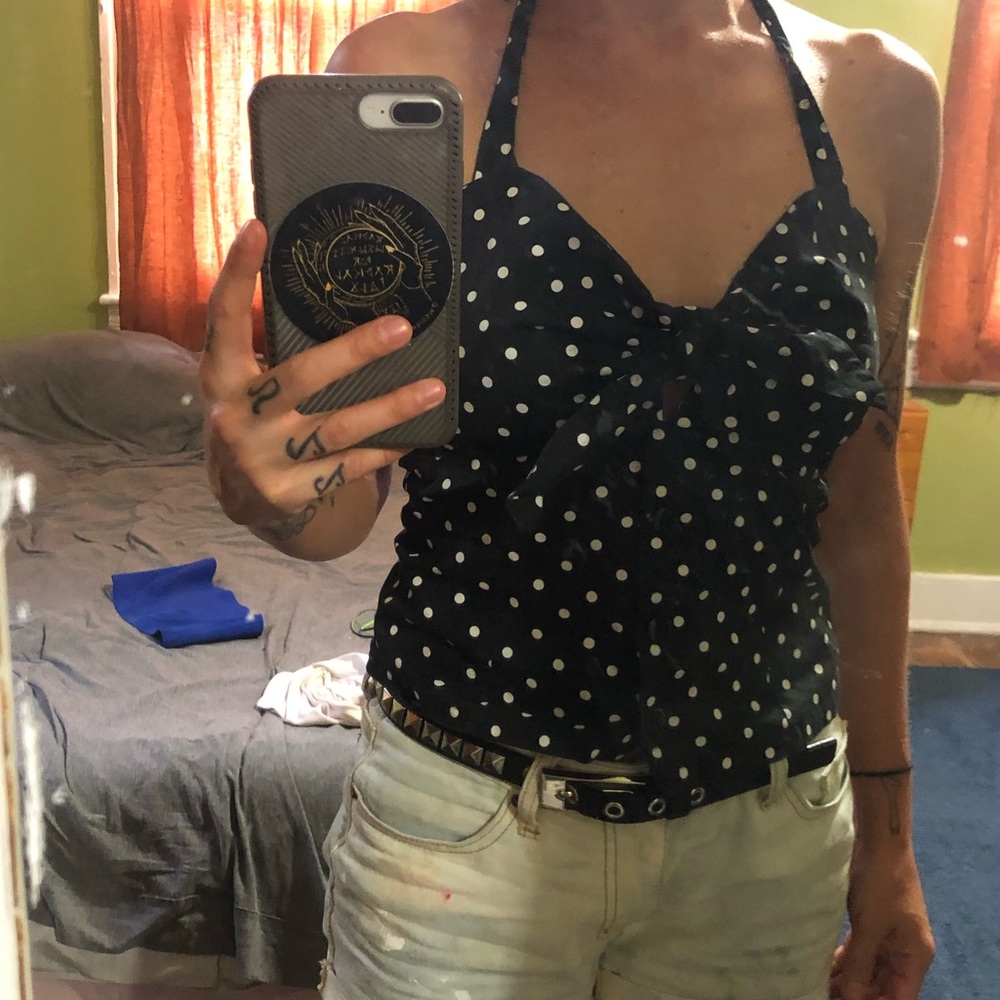 Polka dot halter too size small